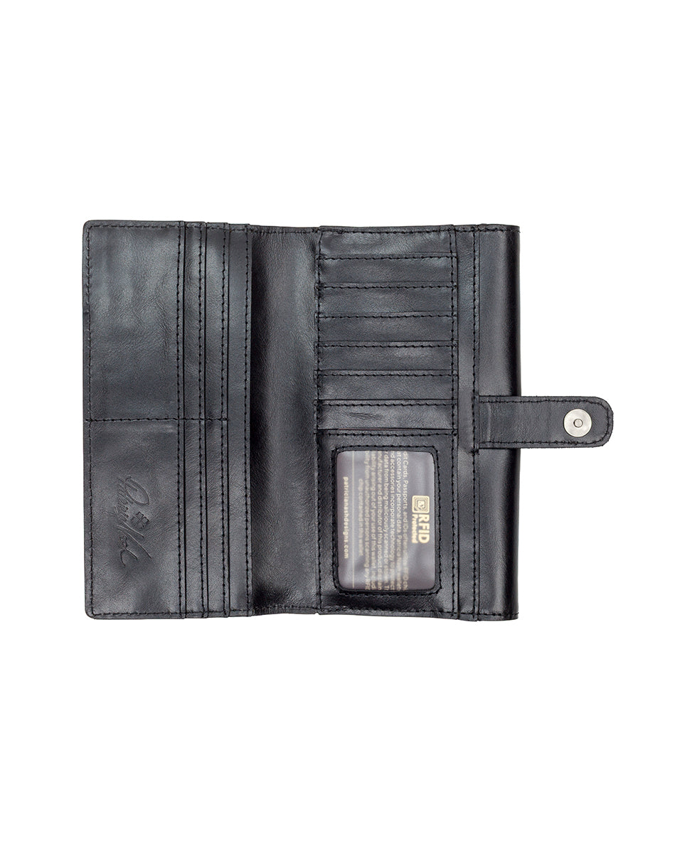 Female - Agira Wallet - Vintage Distressed Leather - berry red - by Patricia Nash - View 7 of 10