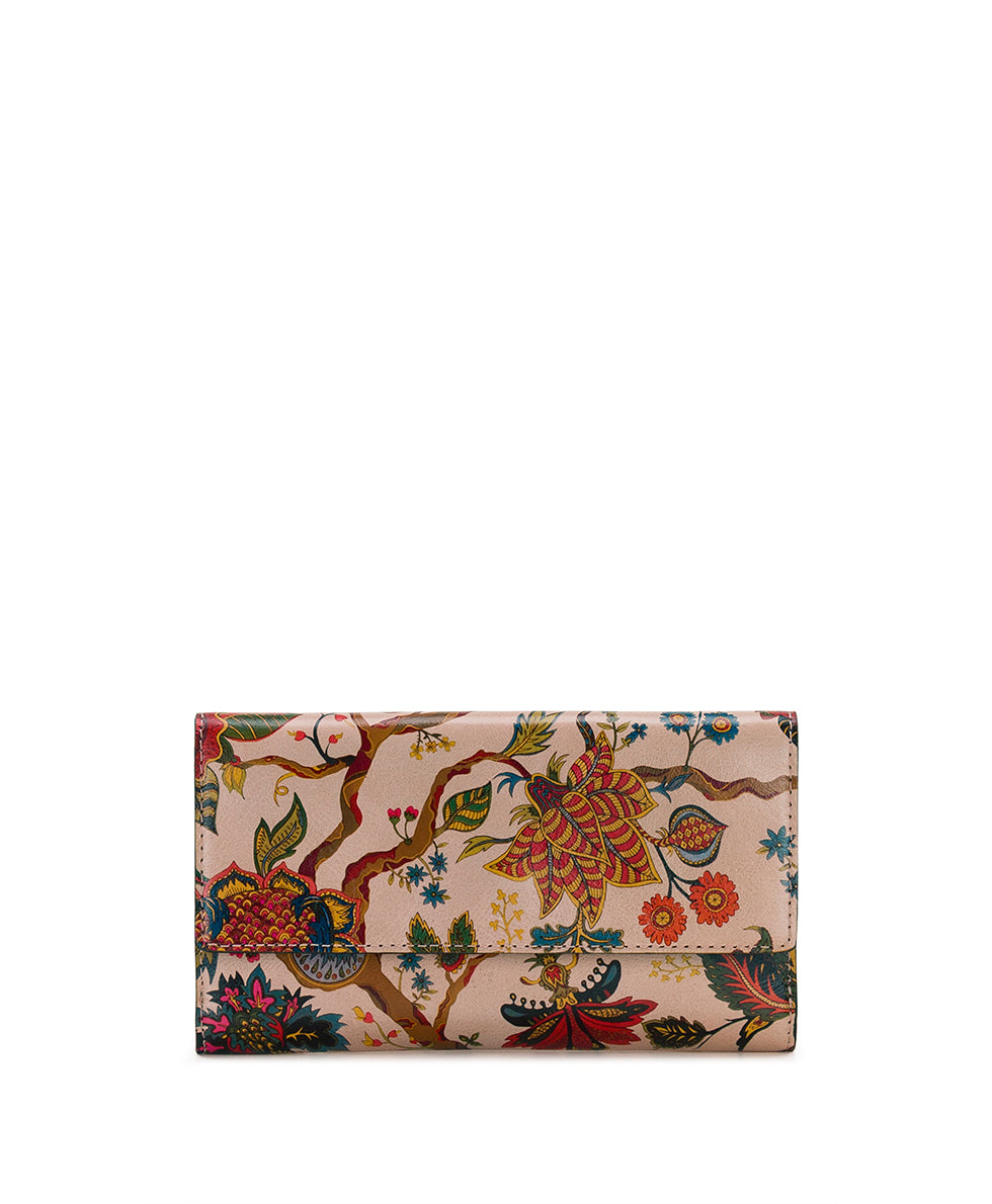 Female - Agira Wallet | Danish Floral Tapestry  | Danish Floral Tapestry - black - by Patricia Nash - View 1 of 4