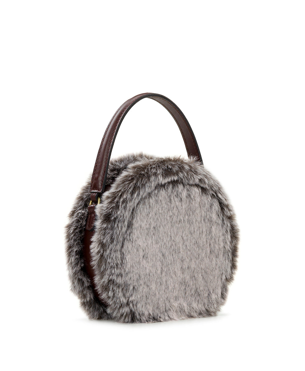 Female - Arzana Top Handle - Faux Fur - british tan - by Patricia Nash - View 3 of 4