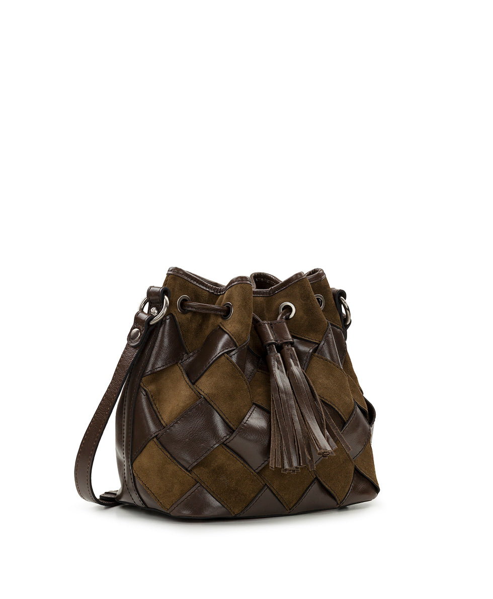 Female - Bellona Drawstring - Suede Leather Weave - mushroom - by Patricia Nash - View 3 of 4