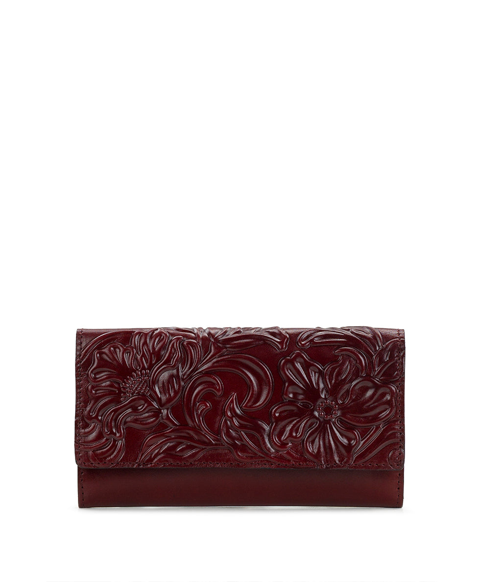Female - Bosa Wallet - Classic Tooled - oxblood - by Patricia Nash - View 1 of 4