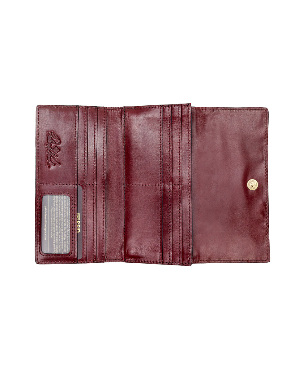 Female - Bosa Wallet - Classic Tooled - oxblood - by Patricia Nash - View 3 of 4