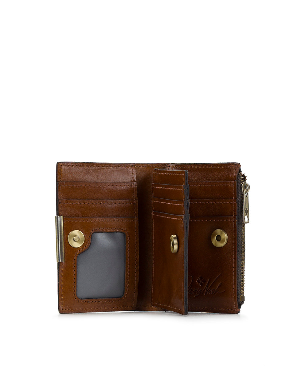 Female - Busalla Wallet - Vintage Distressed Leather - oxblood - by Patricia Nash - View 9 of 18