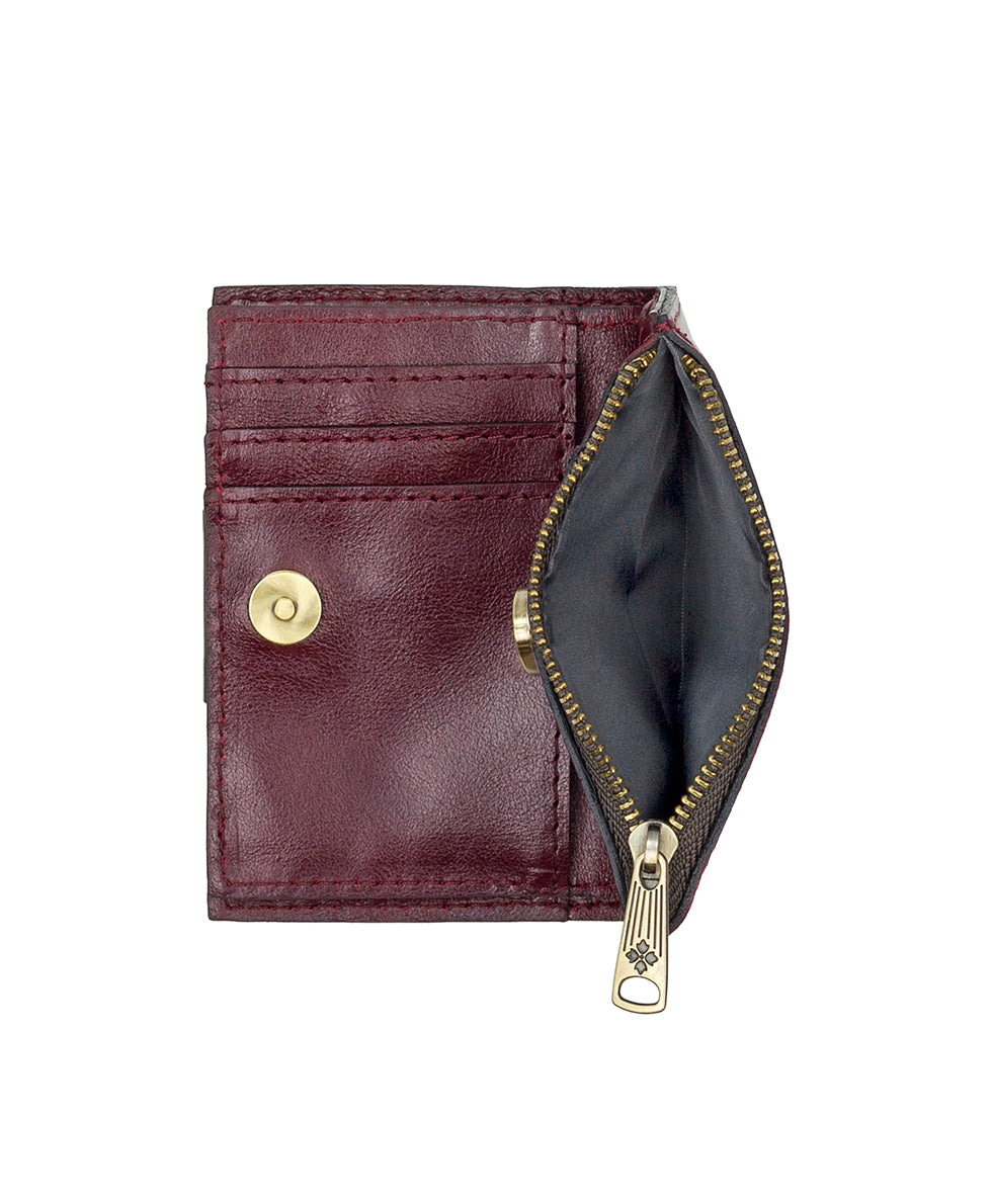 Female - Busalla Wallet - Vintage Distressed Leather - oxblood - by Patricia Nash - View 5 of 5
