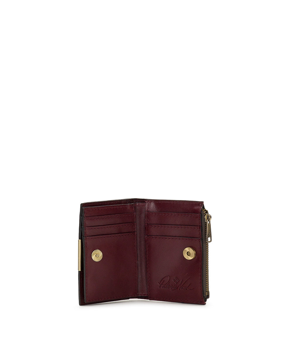 Female - Busalla Wallet | Vintage Distressed  | Oxblood - tree of life - by Patricia Nash - View 4 of 5