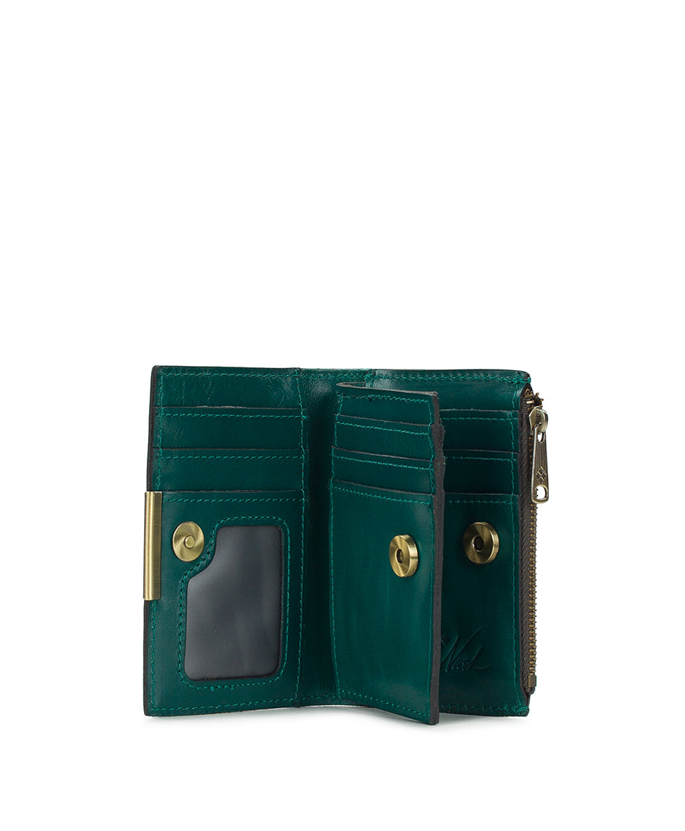 Female - Busalla Wallet - Vintage Distressed Leather - spruce - by Patricia Nash - View 3 of 5