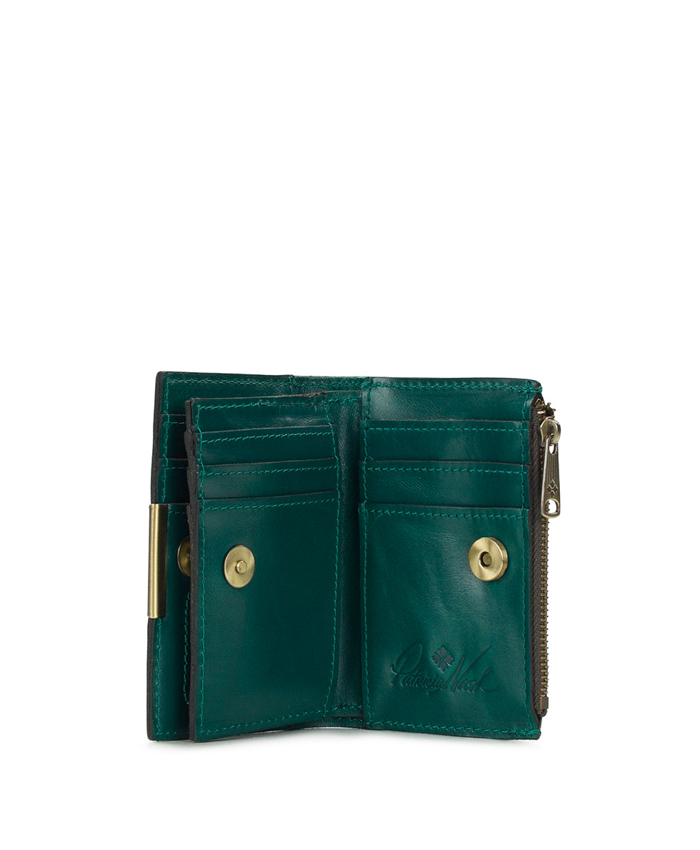 Female - Busalla Wallet - Vintage Distressed Leather - spruce - by Patricia Nash - View 4 of 5