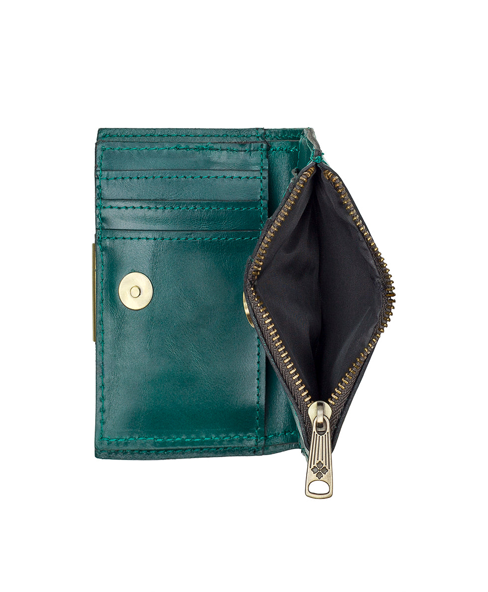 Female - Busalla Wallet - Vintage Distressed Leather - spruce - by Patricia Nash - View 5 of 5