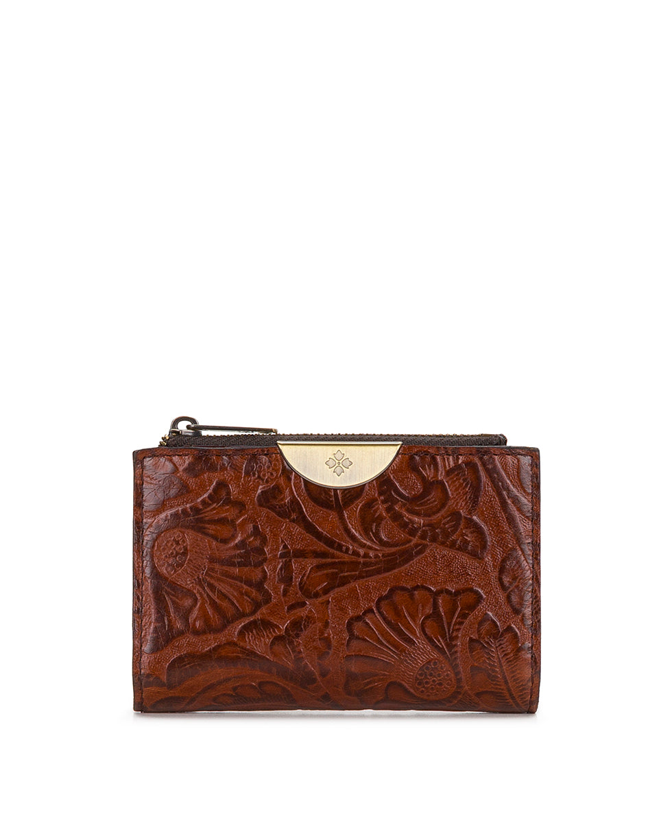 Female - Busalla Wallet | Brazillian Supple Tooled | Cognac - cognac - by Patricia Nash - View 1 of 5
