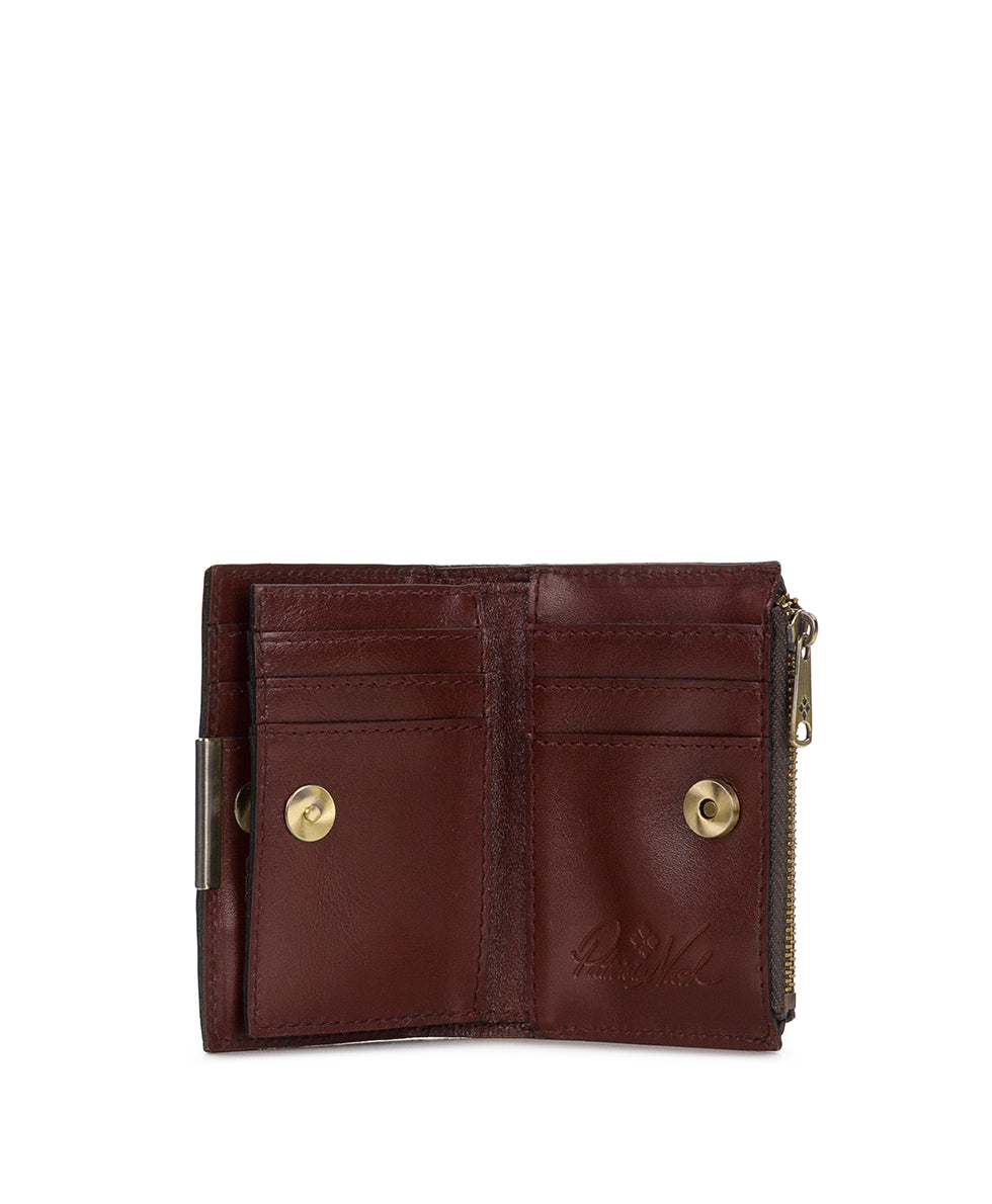 Female - Busalla Wallet | Brazillian Supple Tooled | Cognac - cognac - by Patricia Nash - View 4 of 5