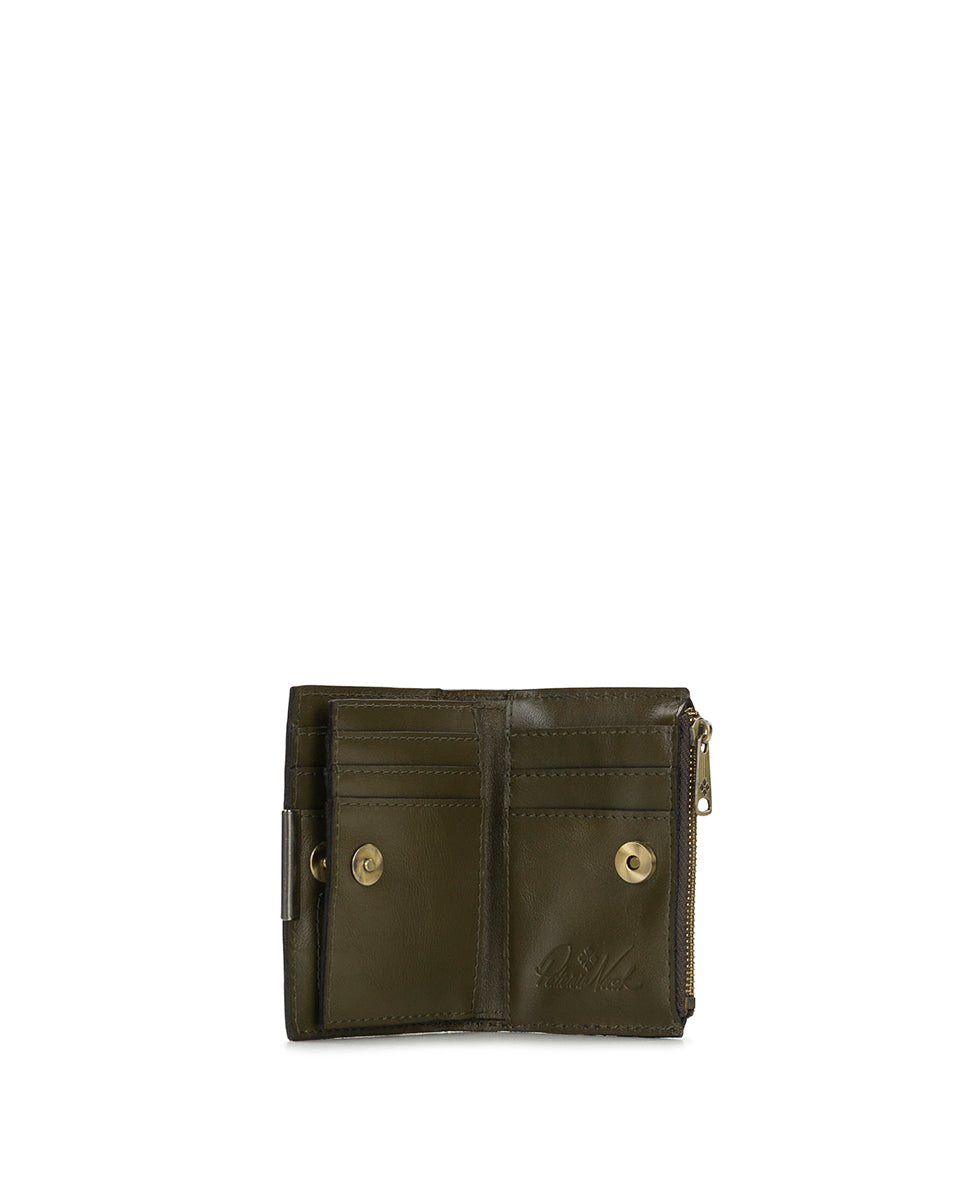 Female - Busalla Wallet | Brazilian Supple Tooled | Olive - olive - by Patricia Nash - View 4 of 5