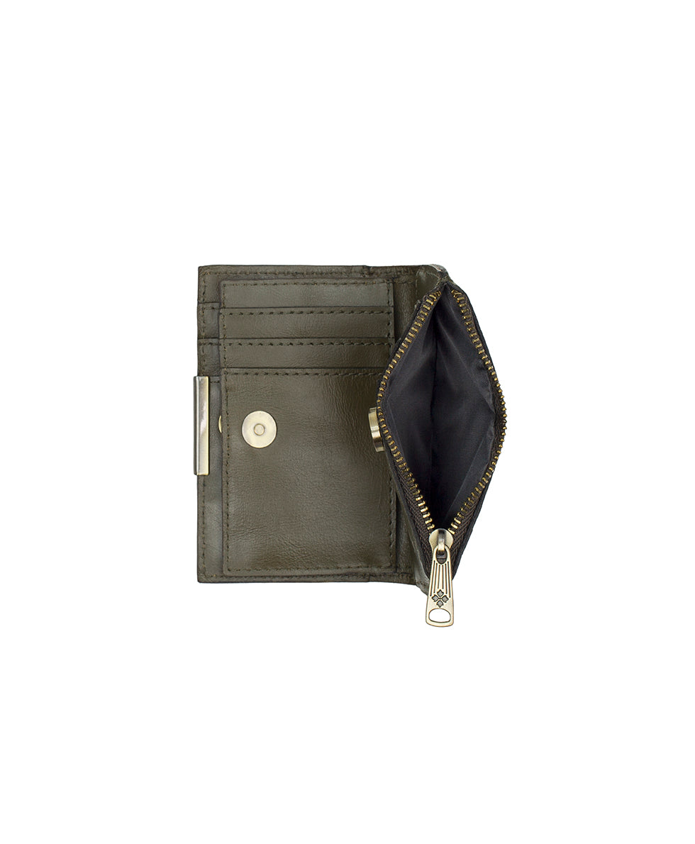 Female - Busalla Wallet | Brazilian Supple Tooled | Olive - olive - by Patricia Nash - View 5 of 5