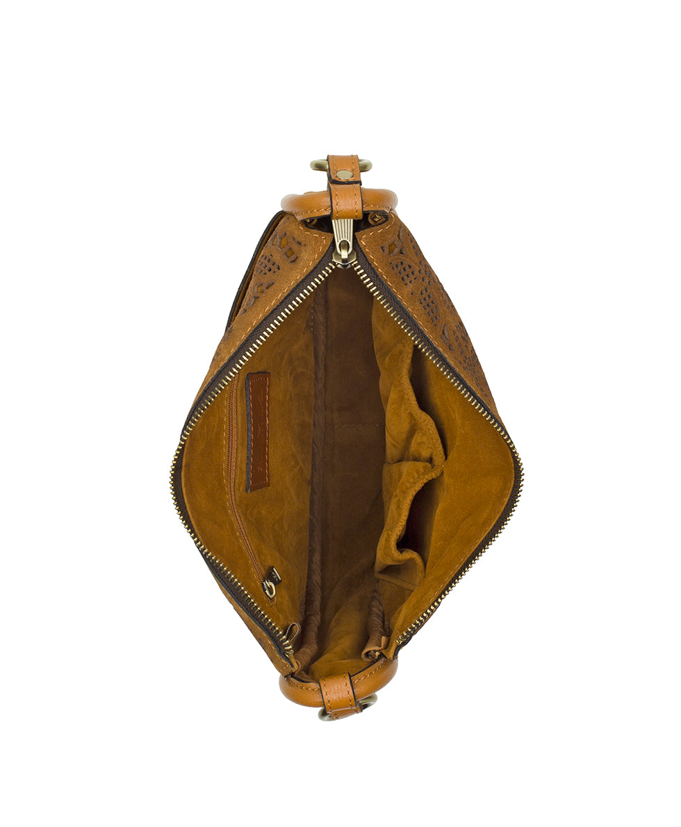 Female - Calanna Hobo | Floral Perforated Suede | Light Tan - light tan - by Patricia Nash - View 4 of 4