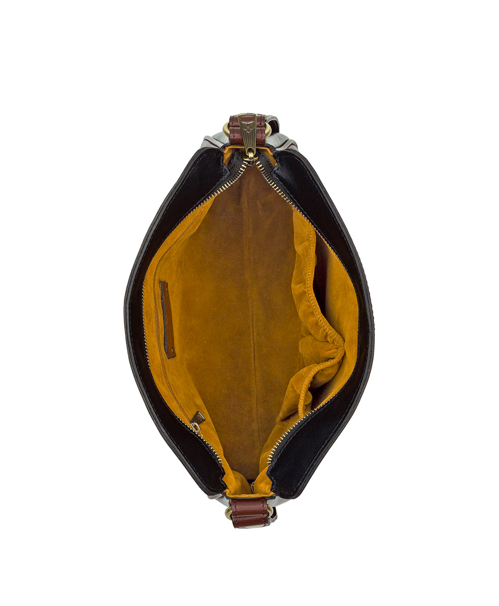 Female - Carini Crossbody - Colorblock - oxblood/british tan/black - by Patricia Nash - View 5 of 6
