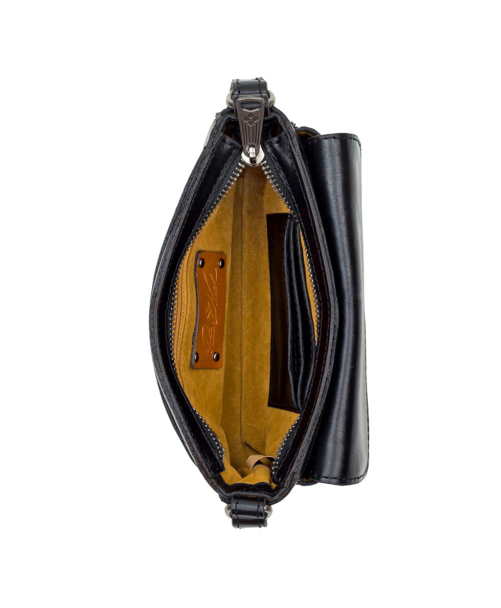 Female - Dovera Crossbody - Vintage Distressed Leather - black - by Patricia Nash - View 4 of 4