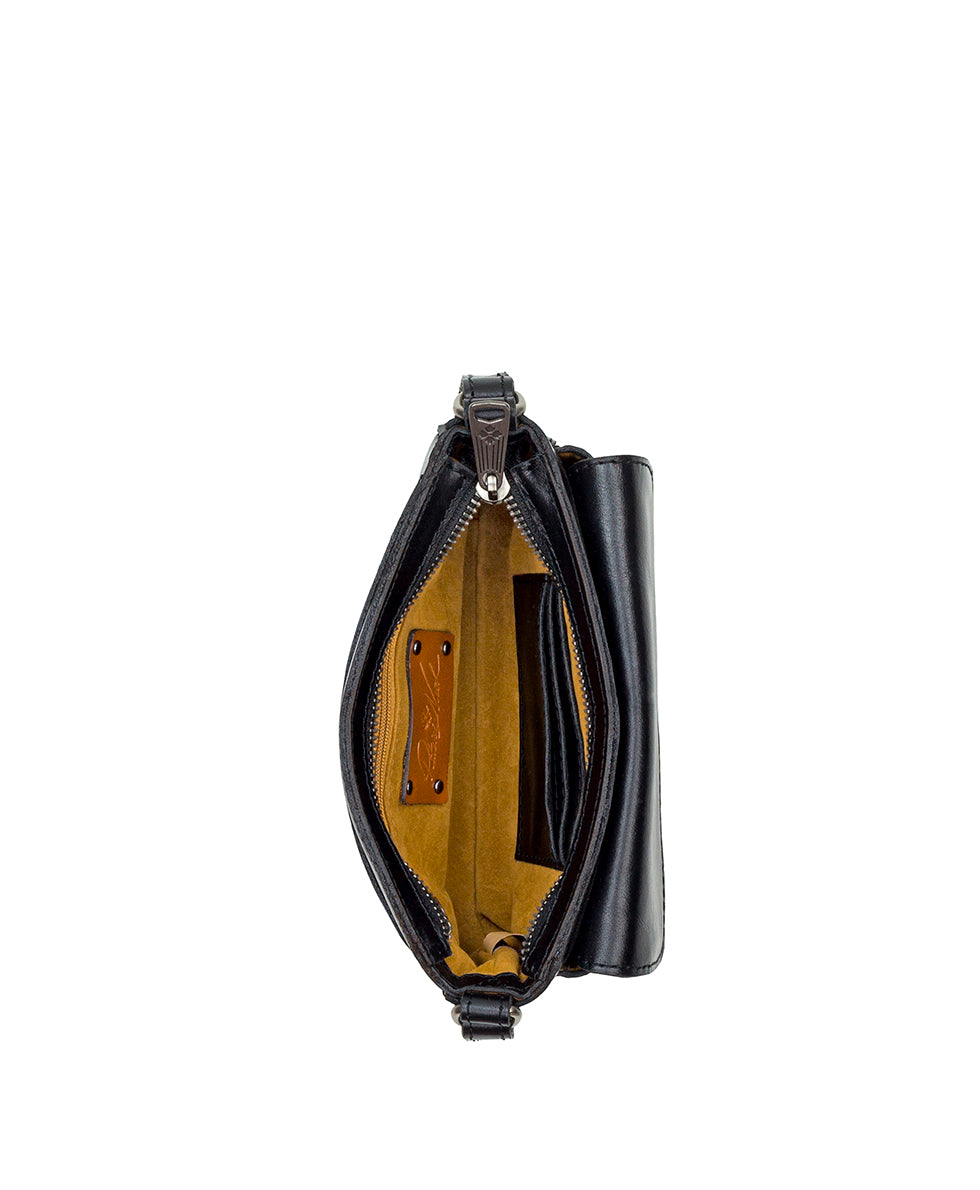 Female - Dovera Crossbody| Vintage Distressed | Black - black - by Patricia Nash - View 4 of 4