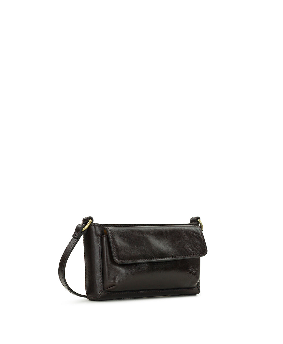 Female - Dovera Crossbody| Vintage Distressed | Chocolate - black - by Patricia Nash - View 3 of 4