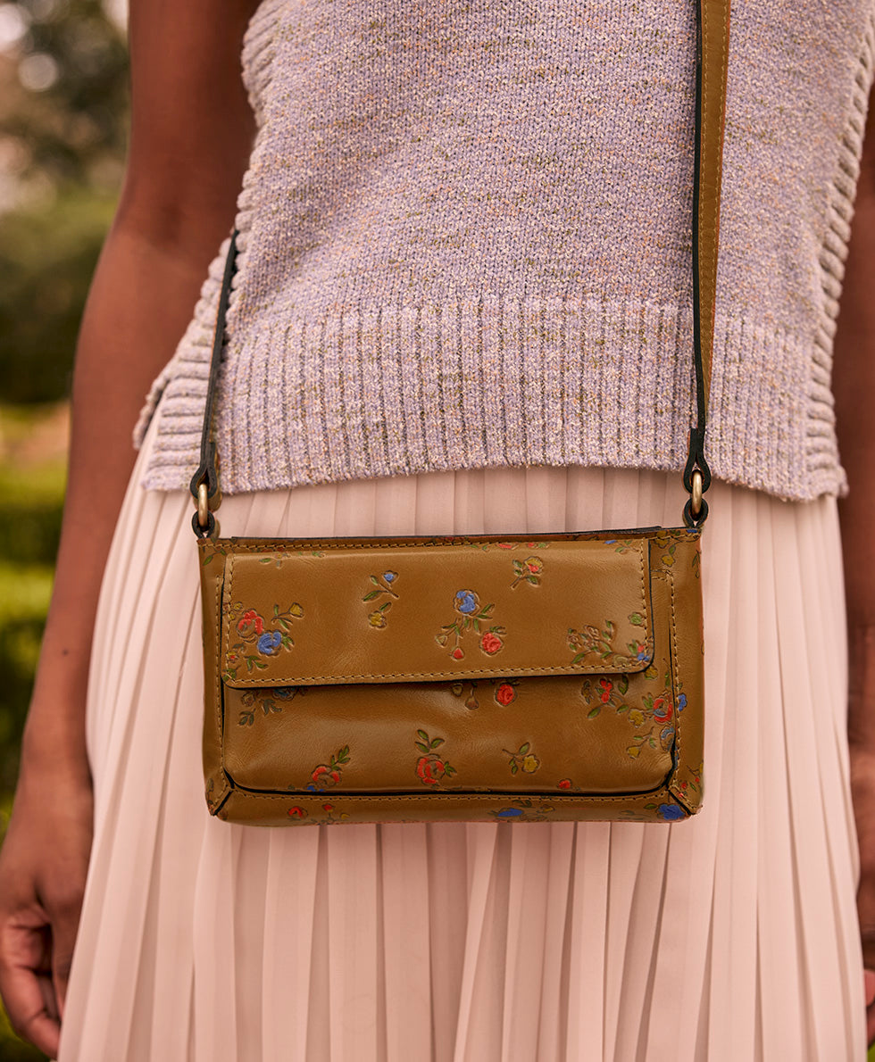 Dovera Crossbody - Fleur de Jardin Embossed – Patricia Nash