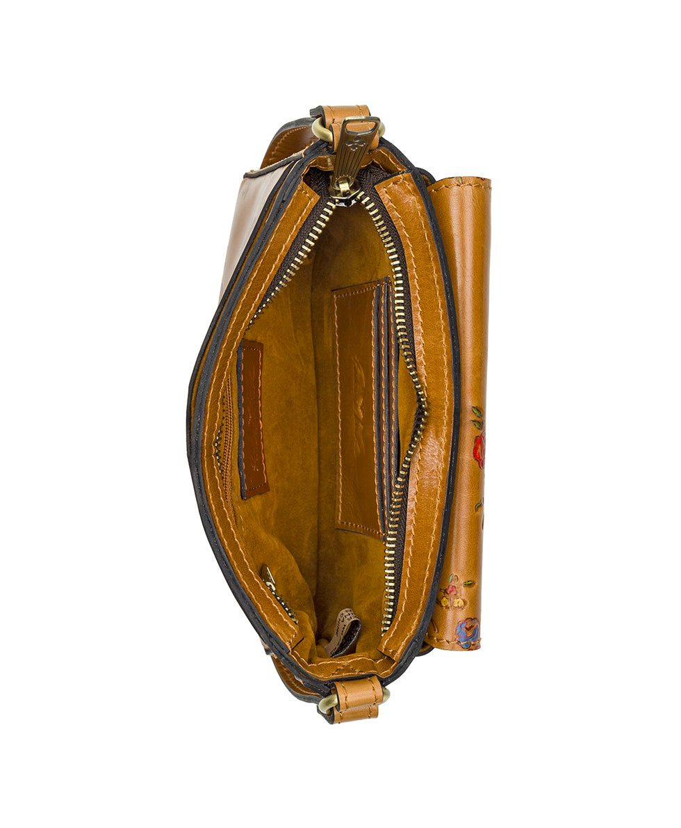 Female - Dovera Crossbody - Fleur de Jardin Embossed - light tan - by Patricia Nash - View 5 of 7