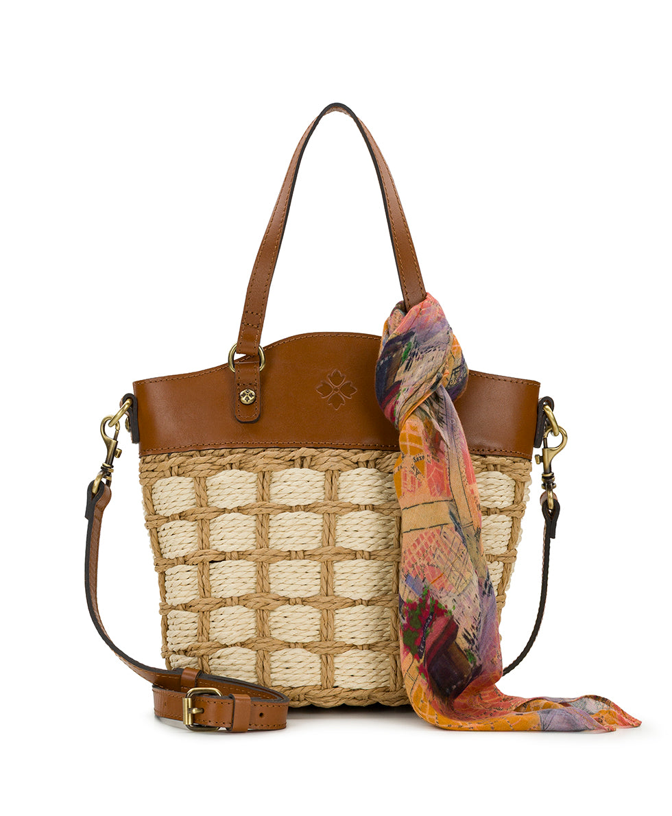 Female - Montella Basket Bag with Scarf - Specialty Wovens - natural - by Patricia Nash - View 1 of 7
