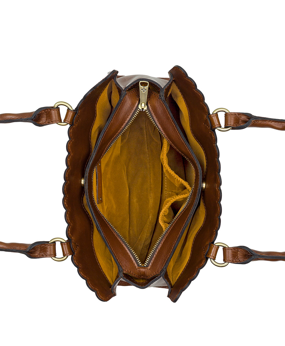 Female - Morra Satchel - Vintage Distressed Leather - cognac - by Patricia Nash - View 9 of 21