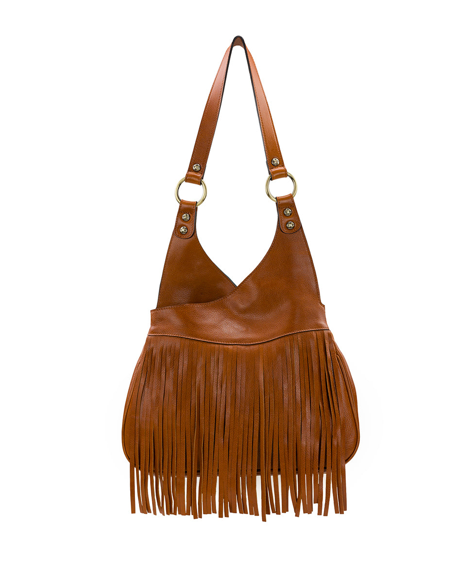 Female - Pienza Shoulder Bag - Rugged Natural Grain Leather - cognac - by Patricia Nash - View 1 of 6
