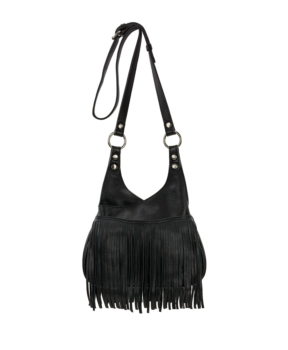 Female - Premia Shoulder Bag - Rugged Natural Grain Leather - black - by Patricia Nash - View 2 of 4