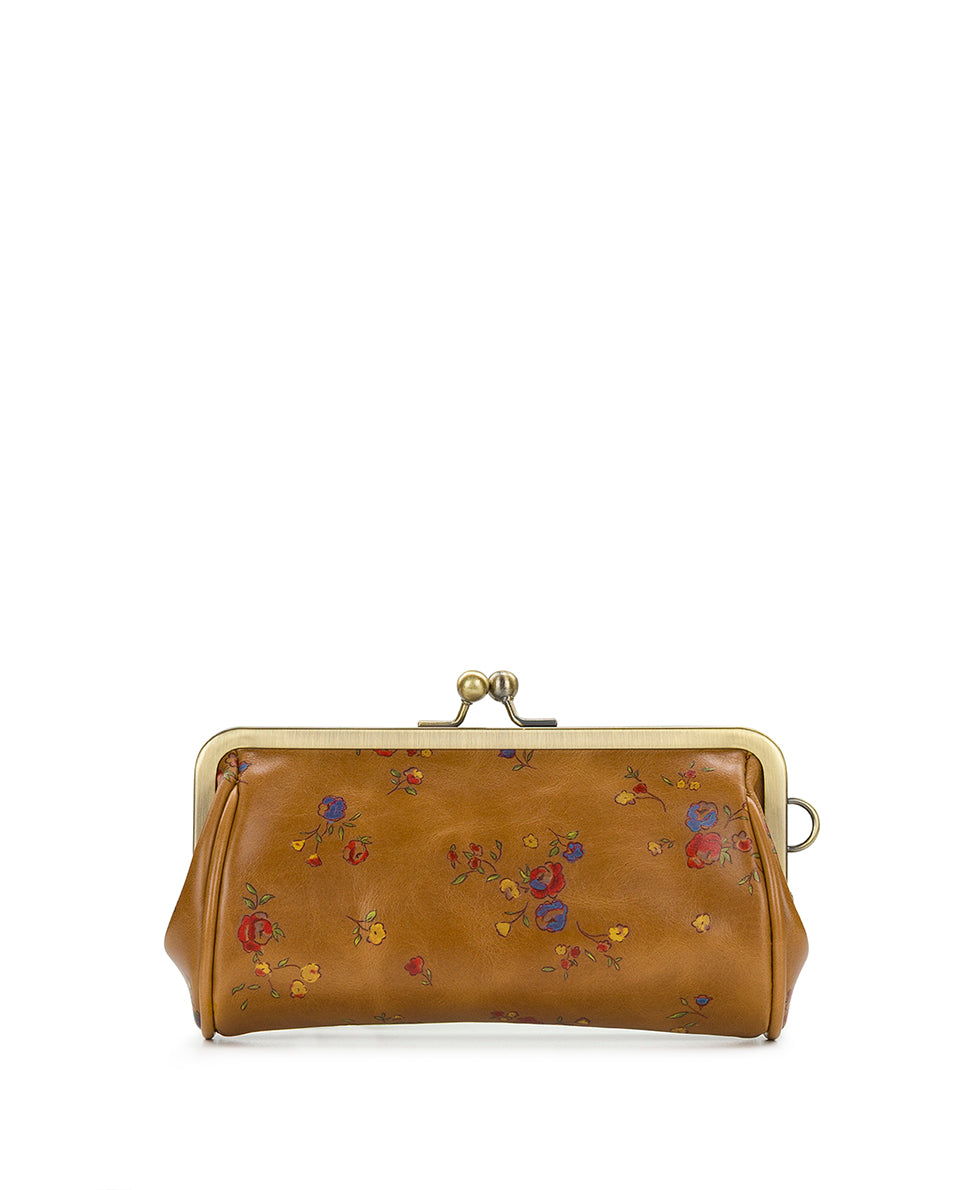 Female - Renna Wristlet - Fleur de Jardin Embossed - light tan - by Patricia Nash - View 2 of 3