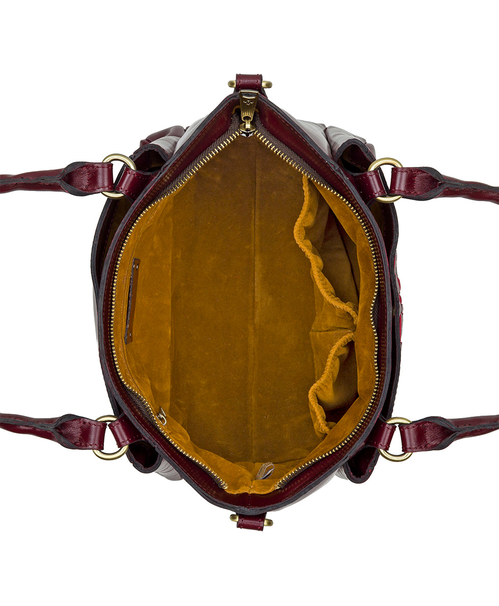 Rimella Woven Satchel - Specialty Woven - oxblood - by Patricia Nash - View 4 of 10