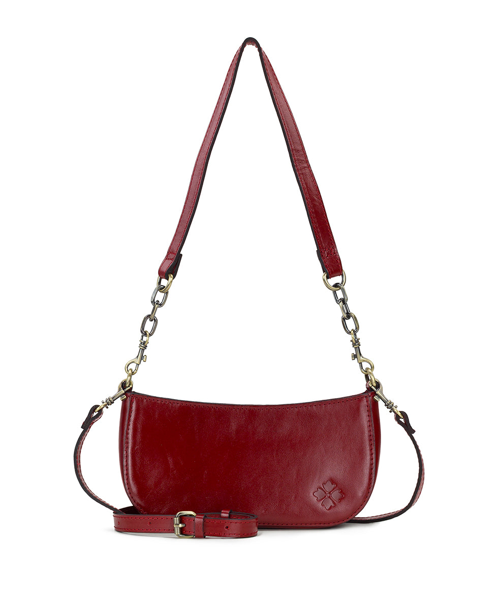 Female - Sassi Baguette - Vintage Distressed Leather - ruby red - by Patricia Nash - View 1 of 6