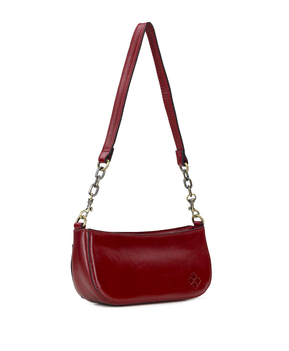 Female - Sassi Baguette - Vintage Distressed Leather - ruby red - by Patricia Nash - View 3 of 6
