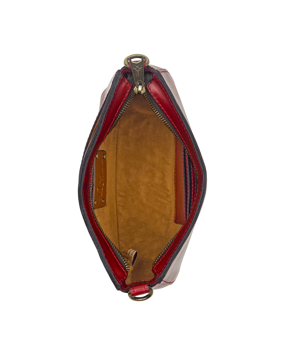 Female - Sassi Baguette - Vintage Distressed Leather - ruby red - by Patricia Nash - View 5 of 6
