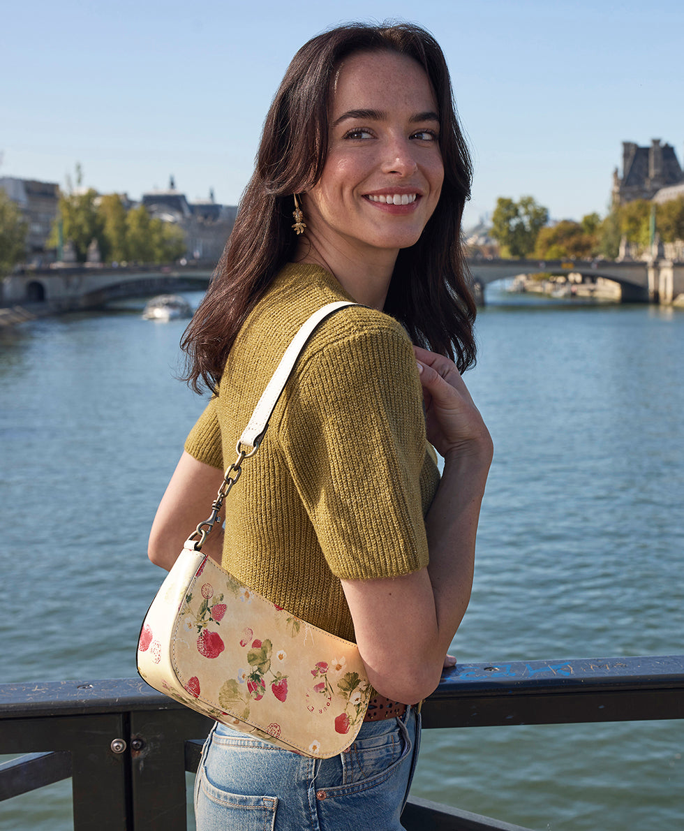 Female - Sassi Baguette Crossbody - Parisian Strawberries - parchment strawberry - by Patricia Nash - View 4 of 6