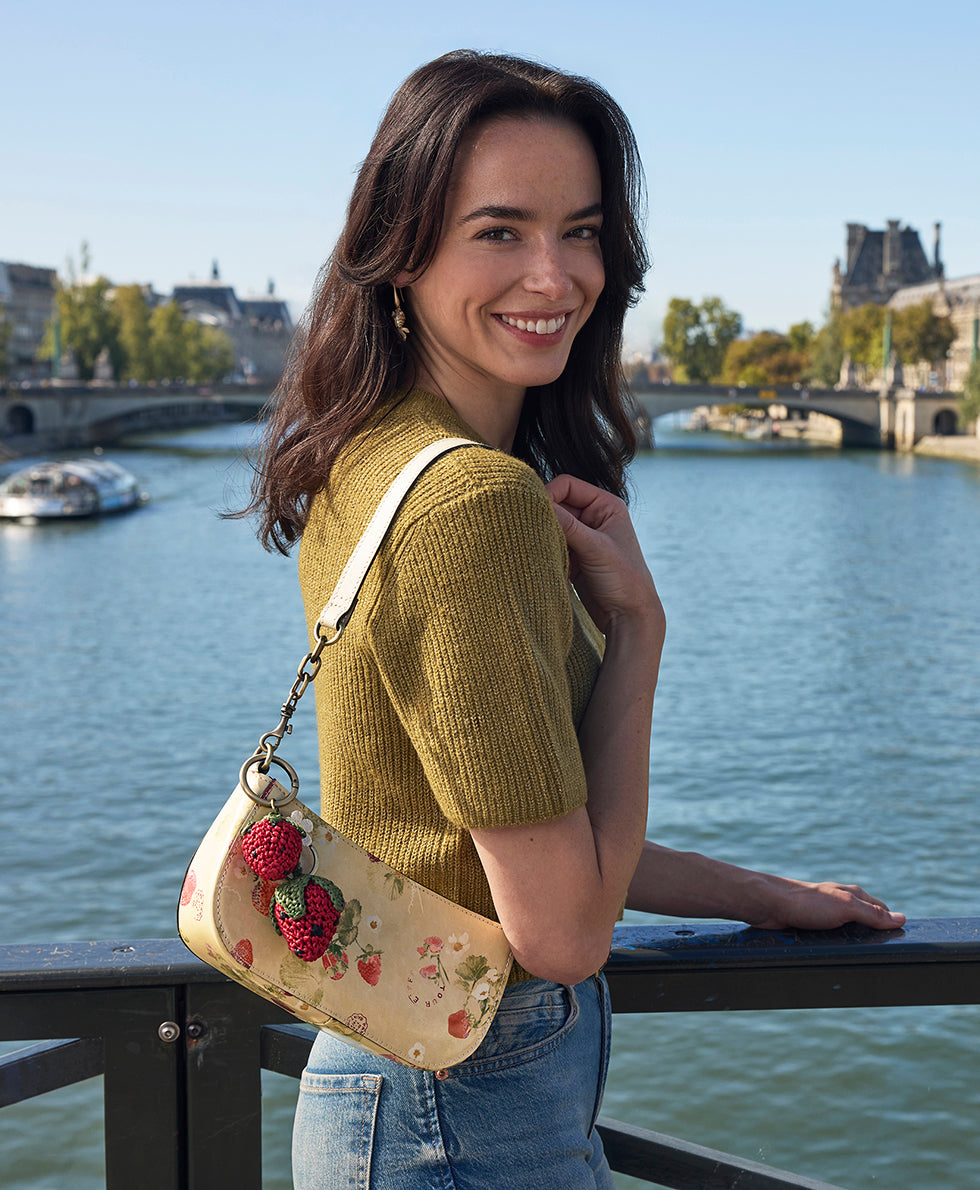 Female - Sassi Baguette Crossbody - Parisian Strawberries - parchment strawberry - by Patricia Nash - View 6 of 6