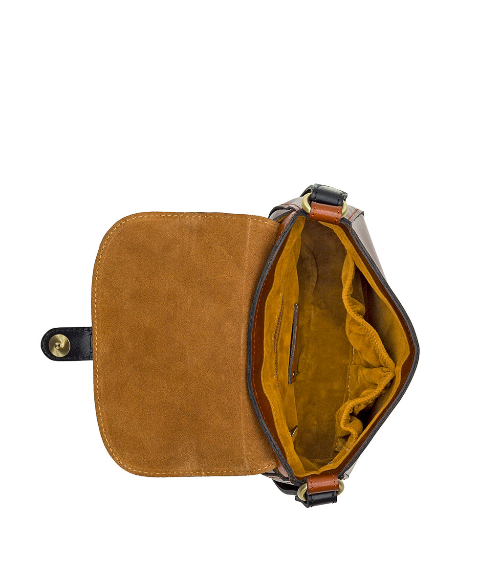 Female - Simala Crossbody - Colorblock - black/british tan/tan - by Patricia Nash - View 4 of 4