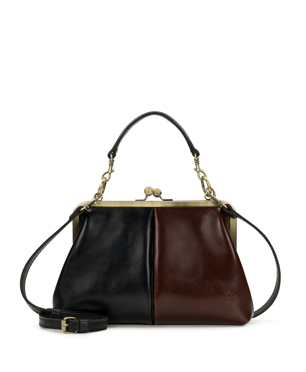 Female - Vione Frame Bag - Colorblock - black/british tan - by Patricia Nash - View 1 of 6