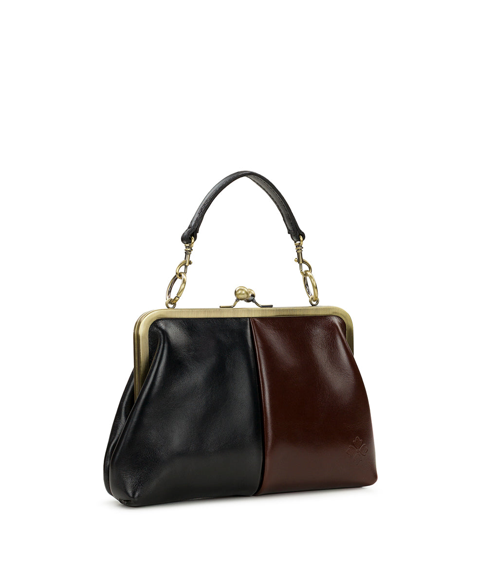 Female - Vione Frame Bag - Colorblock - black/british tan - by Patricia Nash - View 3 of 6
