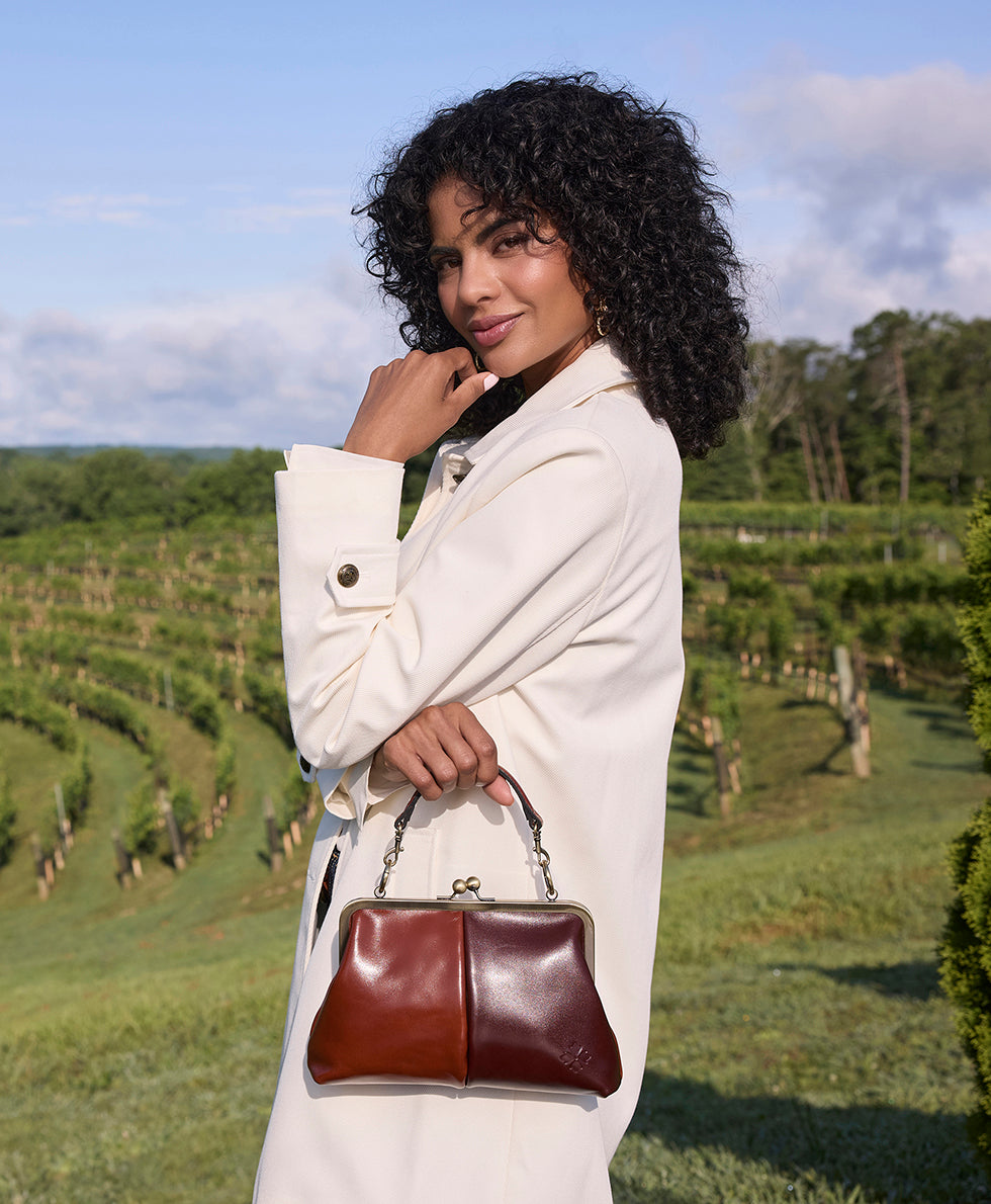 Female - Vione Frame Bag - Colorblock - black/british tan - by Patricia Nash - View 4 of 6