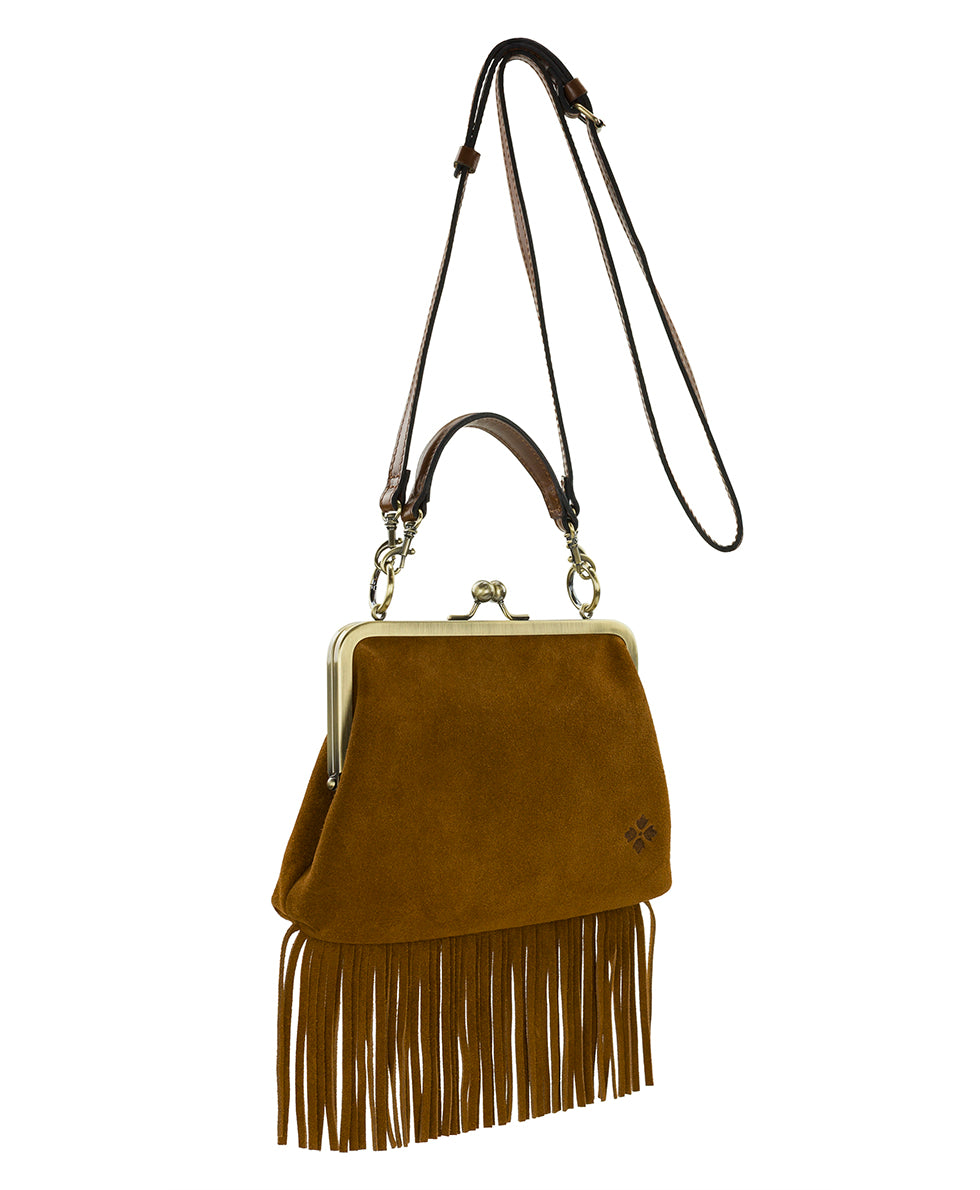 Female - Vione Frame With Fringe | Suede Fringe | Cognac - fleur de jardin - by Patricia Nash - View 3 of 4