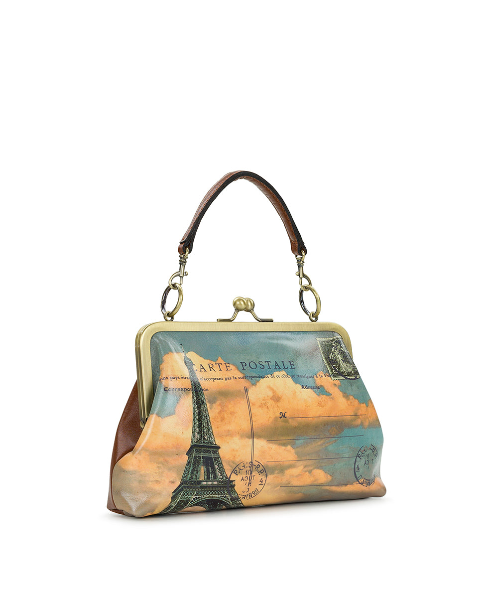 Female - Vione Frame Bag - Paris Postcard - paris postcard - by Patricia Nash - View 4 of 5