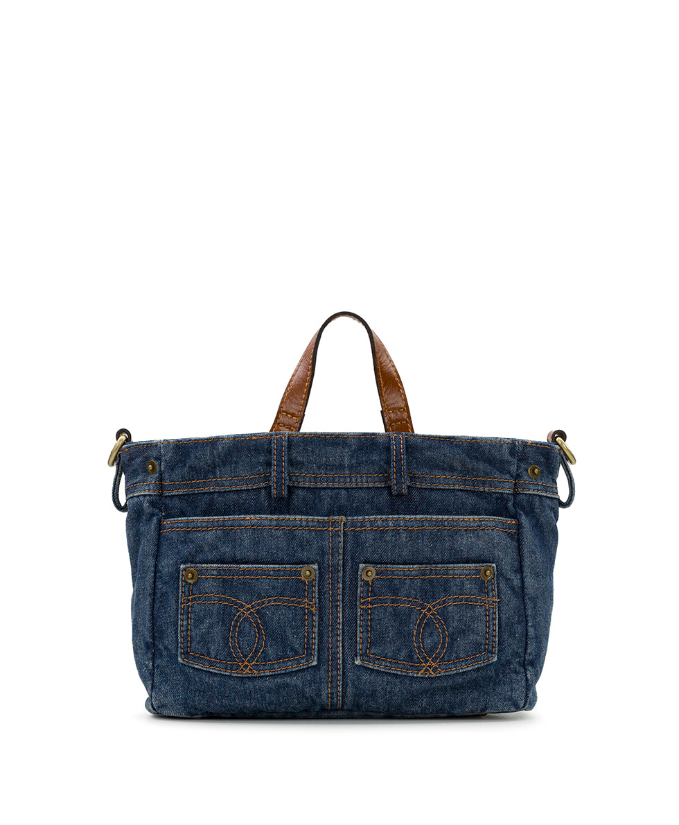 Female - Varedo Satchel - Denim Stonewashed - dark denim - by Patricia Nash - View 2 of 4
