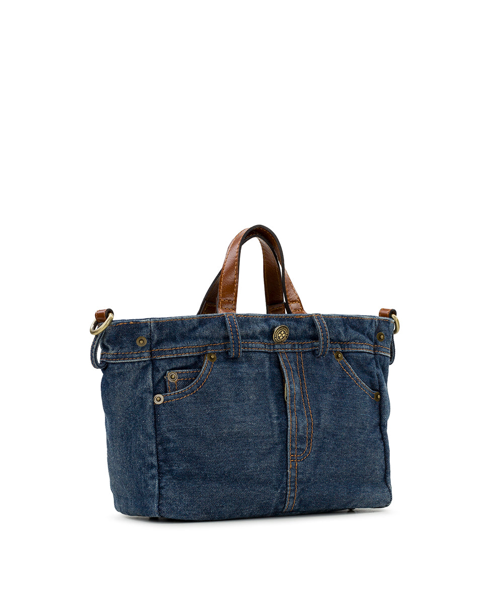 Female - Varedo Satchel - Denim Stonewashed - dark denim - by Patricia Nash - View 3 of 4