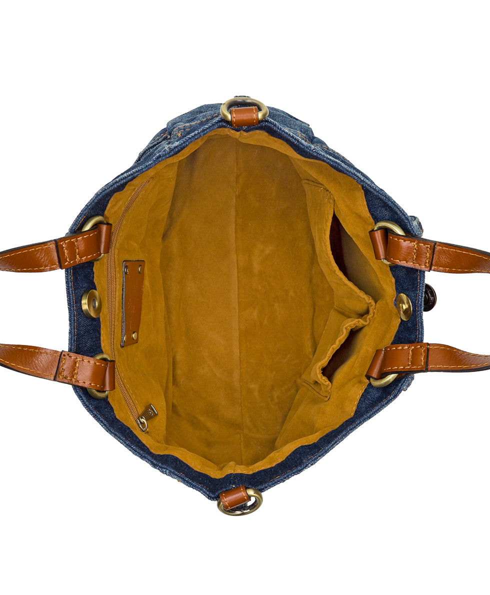 Female - Varedo Satchel - Denim Stonewashed - dark denim - by Patricia Nash - View 4 of 4