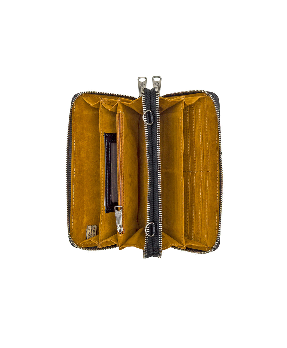 Female - Valdina Wristlet Crossbody - Classic Tooled - oxblood - by Patricia Nash - View 4 of 8