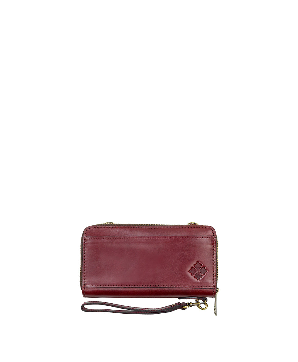 Female - Valdina Wristlet Crossbody - Classic Tooled - oxblood - by Patricia Nash - View 5 of 8