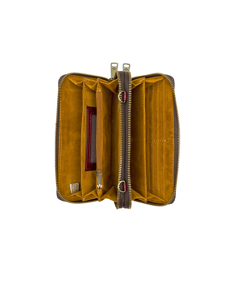 Female - Valdina Wristlet Crossbody - Classic Tooled - oxblood - by Patricia Nash - View 6 of 8