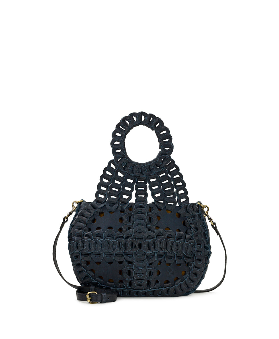 Ticci Flapover Crossbody Bag - Chainlink Leather - dark denim - by Patricia Nash - View 1 of 6