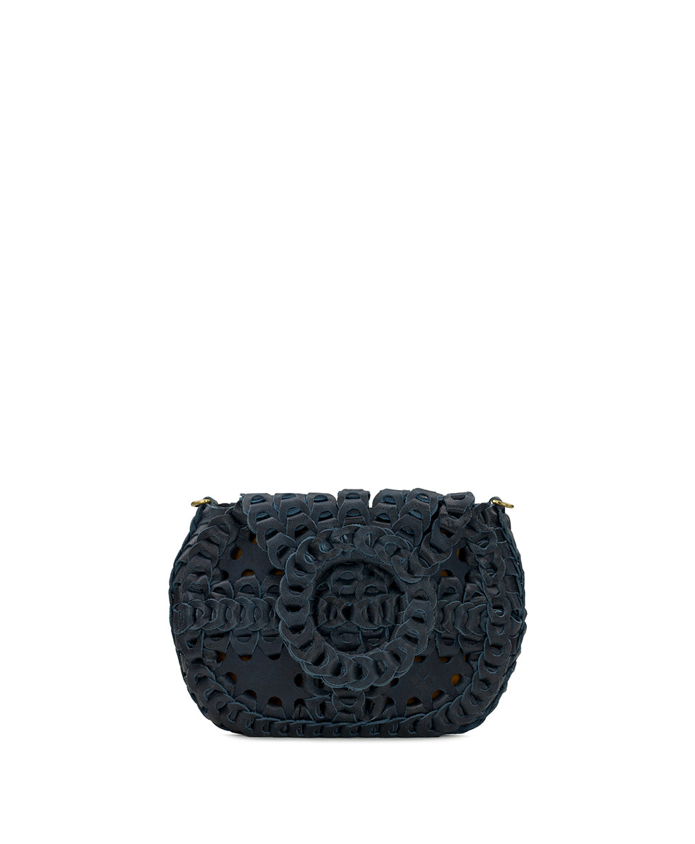 Ticci Flapover Crossbody Bag - Chainlink Leather - dark denim - by Patricia Nash - View 2 of 6