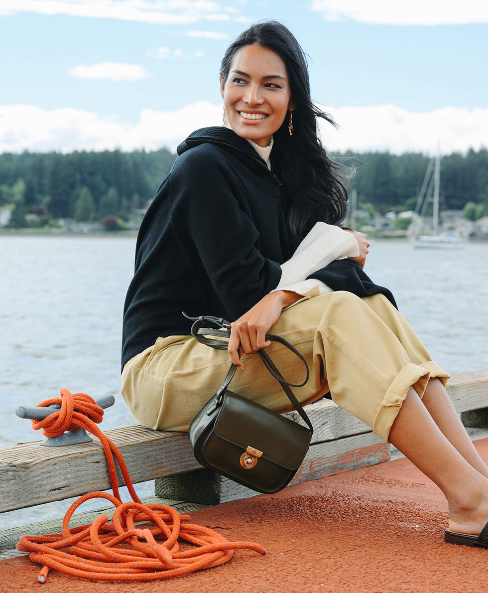 Female - Besano Crossbody | Vintage Distressed | Olive - olive - by Patricia Nash - View 7 of 8