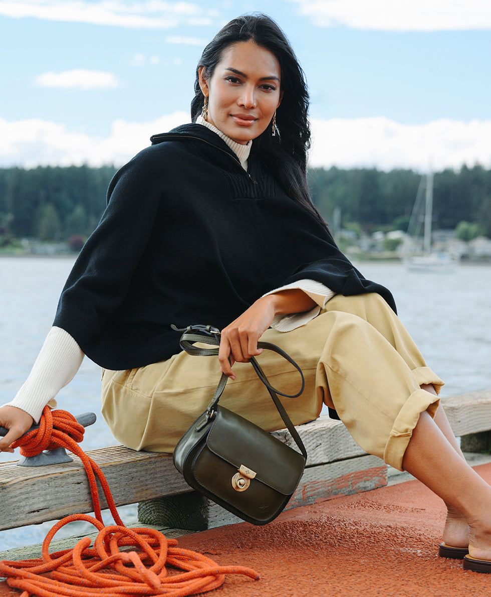 Female - Besano Crossbody | Vintage Distressed | Olive - olive - by Patricia Nash - View 2 of 8